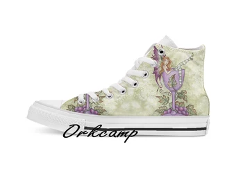 

Wine Fae Custom Casual High Top lace-up Canvas shoes sneakers Drop shipping