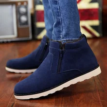 Мужская прогулочная обувь уличные меховые теплые кроссовки, мужская обувь на плоской подошве, плюшевые зимние ботинки большой размер 47, Мужская противоскользящая обувь на молнии ботильоны