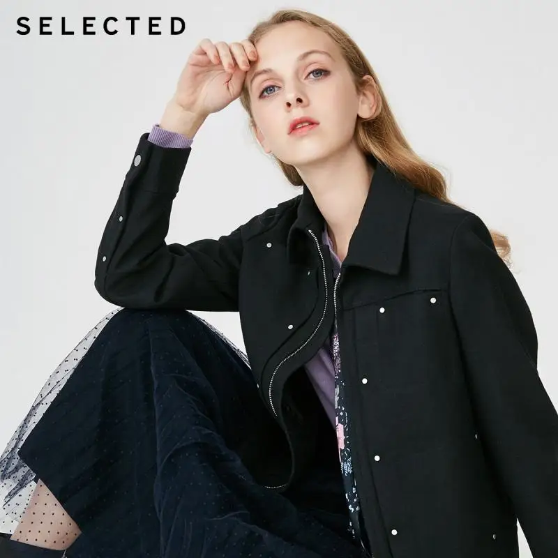 Выбранные Для женщин шерстяное пальто с отложным воротником куртка Осенняя Верхняя одежда S | 419127504