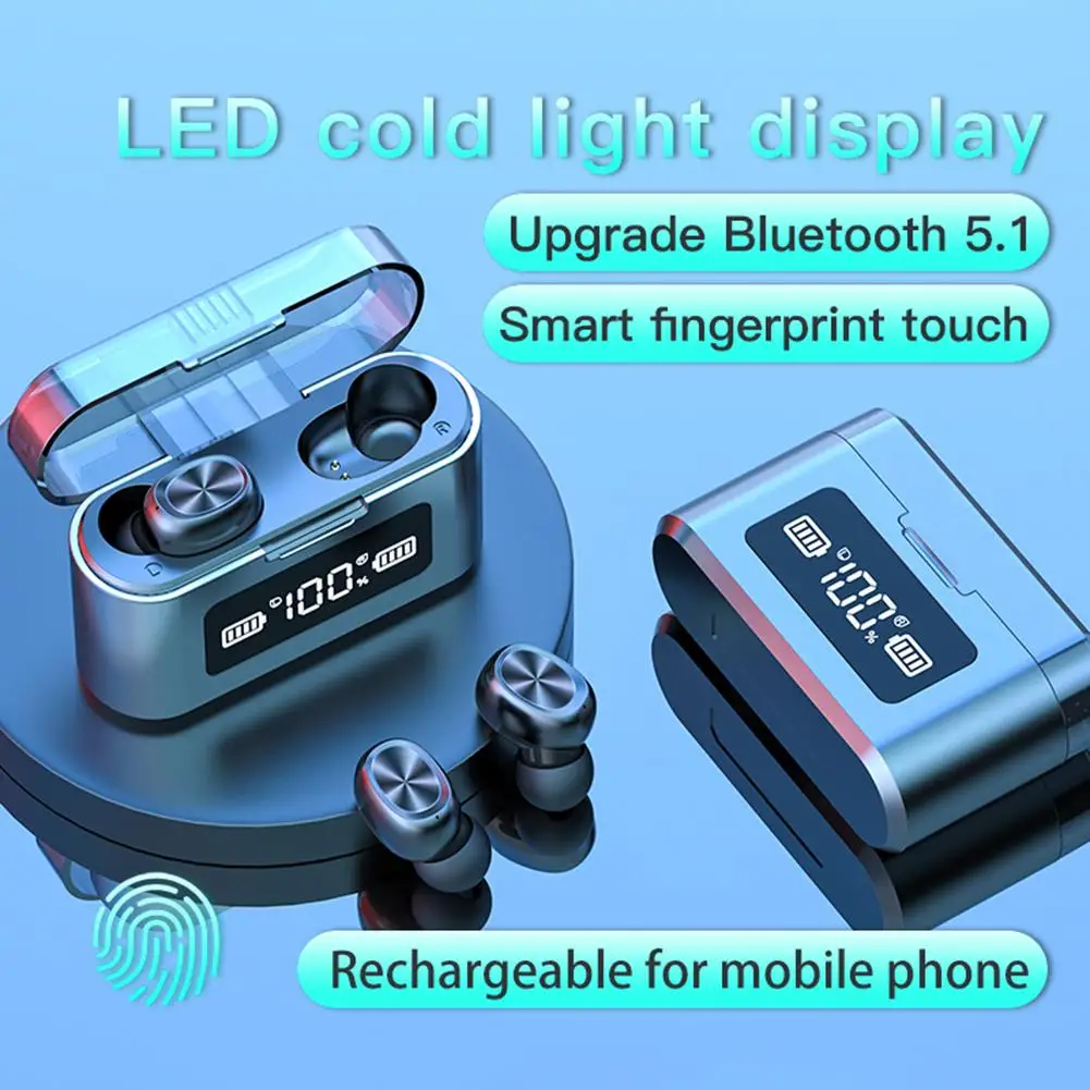 TWS Bluetooth 5 1 наушники беспроводные с наушниками зарядная коробка 9D стерео