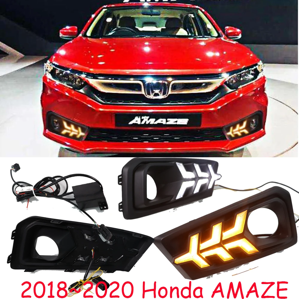 

1set Bumper headlight for Honda Amaze daytime light 2018~2020y car accessories LED DRL headlamp for Honda Amaze fog light