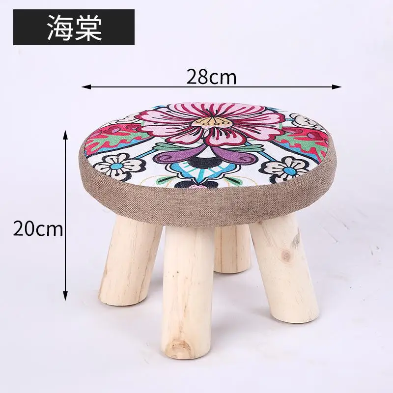 Небольшой табурет бытовой твердый деревянный низкий табурет модный круглый стул милый детский диван стул Мультфильм Креативный маленький табурет - Цвет: Same as picture 15