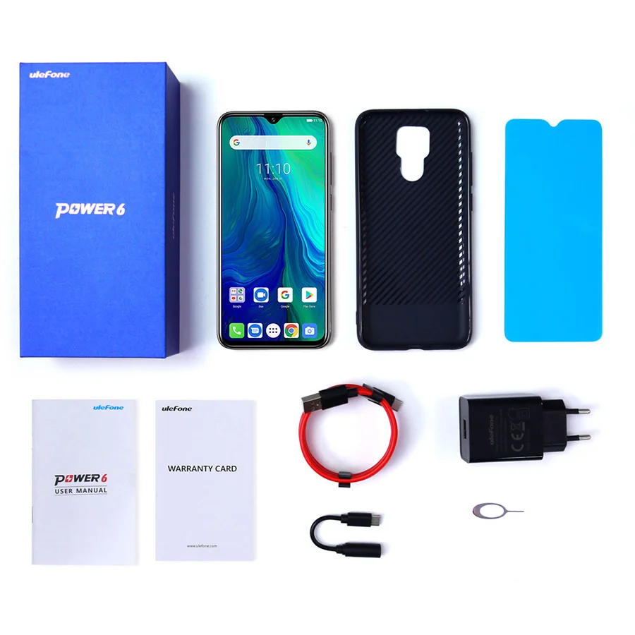 Смартфон Ulefone Power 6 19:5:9 FHD + 3 дюйма Android 9 0 MTK67635V Восьмиядерный 4 Гб 64 ГБ 6350 мАч NFC