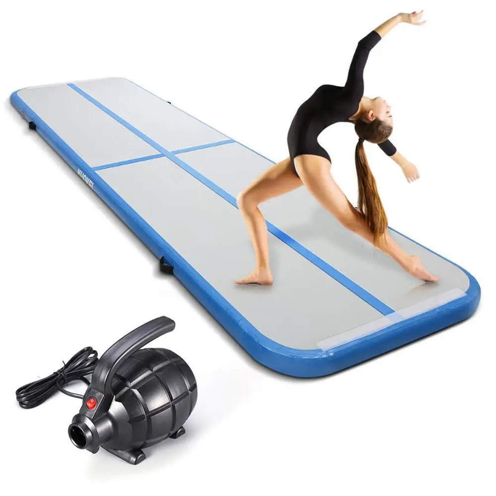 

Inflatable Gymnastics Air Track Tumbling Mat Thickness Airtrack Mat with Electric Air Pump for Cheerleading/Practice Gymnastics