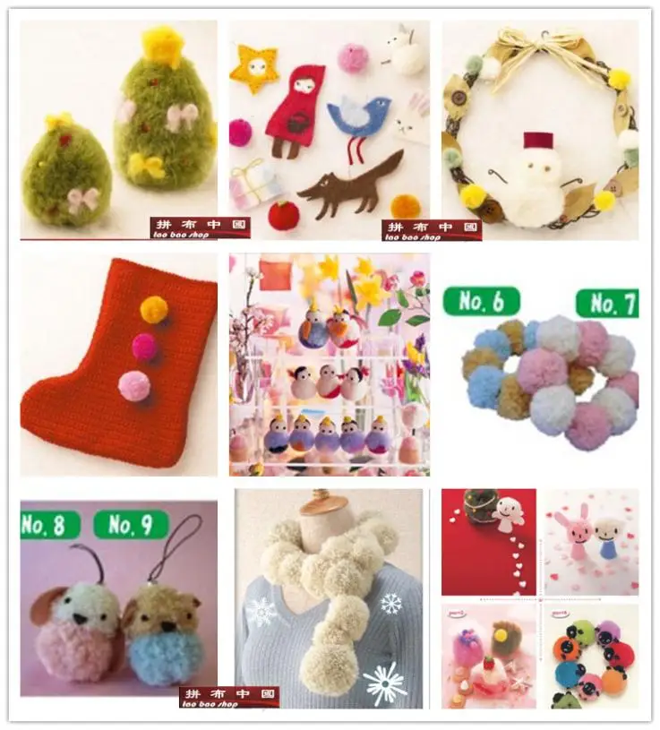 Pompom Maker пушистый шар узор Клевер поделки инструменты 4 размера 35 мм, 45 мм, 65 мм, 85 мм