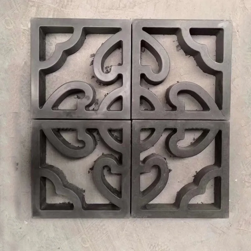 Cement Antique Brick Mold Square Garden Wall Making Brick Mould 3D Carving Anti-Slip Concrete Plastic Paving Molds 30x30x7cm