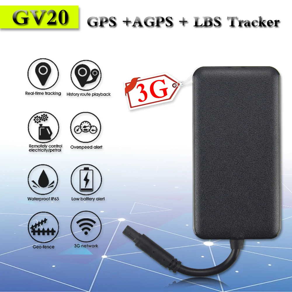Лучший мини GPS-трекер для автомобиля 3G WCDMA GV20 GPS трекер обнаружение ACC История