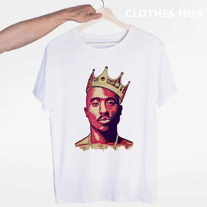 Футболка Tupac 2pac в стиле хип хоп для мужчин и женщин уличная одежда с круглым
