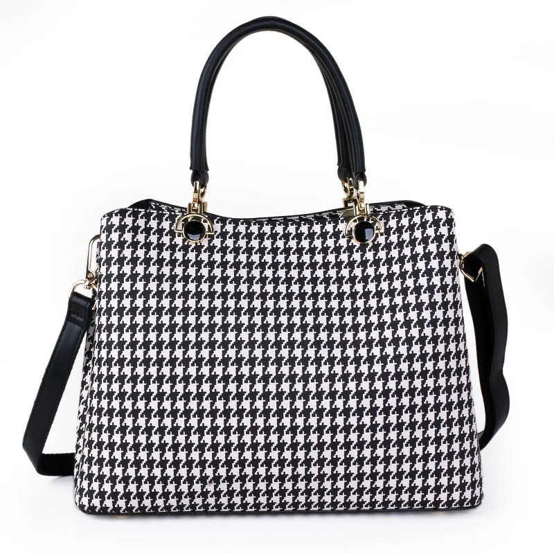 

Women Crossbody Bag Women's Messenger Bag New Fashion Woolen Chain Houndstooth Shoulder Bag Designer Handbags High Quality
