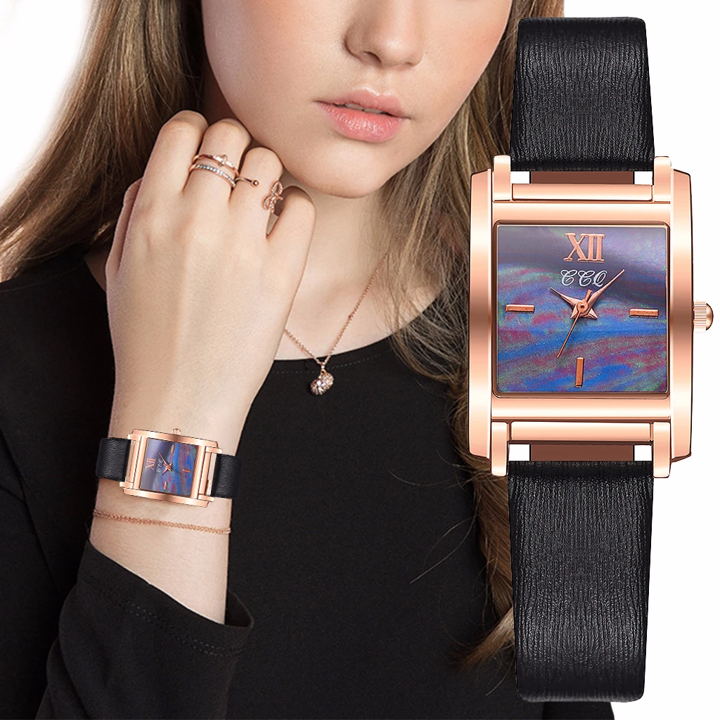 

Montre Femme 2019 Top Brand Women Leather Square Case Simple Roma Dial Watch Luxury Ladies Quartz Watches Clock Relogio Feminino