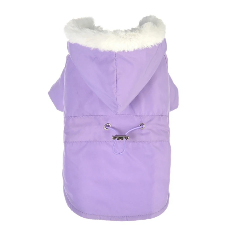Пальто для собак, куртки для домашних собак, осенне-зимний теплый костюм для маленьких и средних собак, модное милое пуховое пальто - Цвет: Фиолетовый