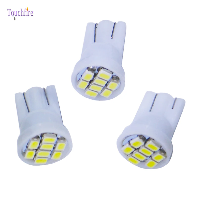 100 шт. T10 W5W 8 smd Светодиодные Автомобильные лампы 194 168 192 1206SMD Автомобильный Клин