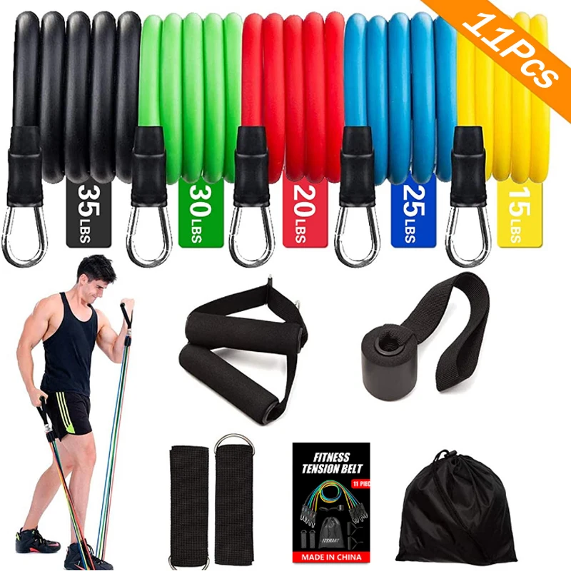 

Fitness Rubber Resistance Elastic Bands Workout Gum For Training Home Exercise Sport Gym Dumbbell Harness Set Expander Equipment