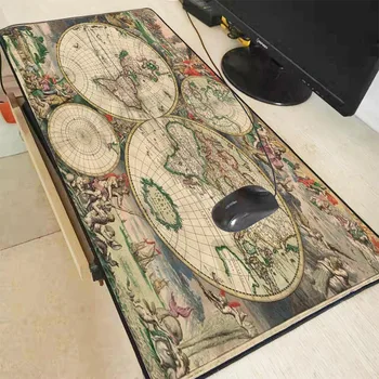 

Large Mouse Pad Old World Map Notebook Computer Mousepad Gaming Mouse Mats Practical Office Desk Resting Surface