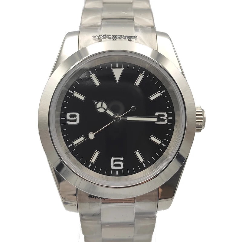 

40mm Black Dial Men's Watch MIYOTA8215/MINGZHU 2813 Automatic Mov't Sapphire Crystal High Quality Wristwatch
