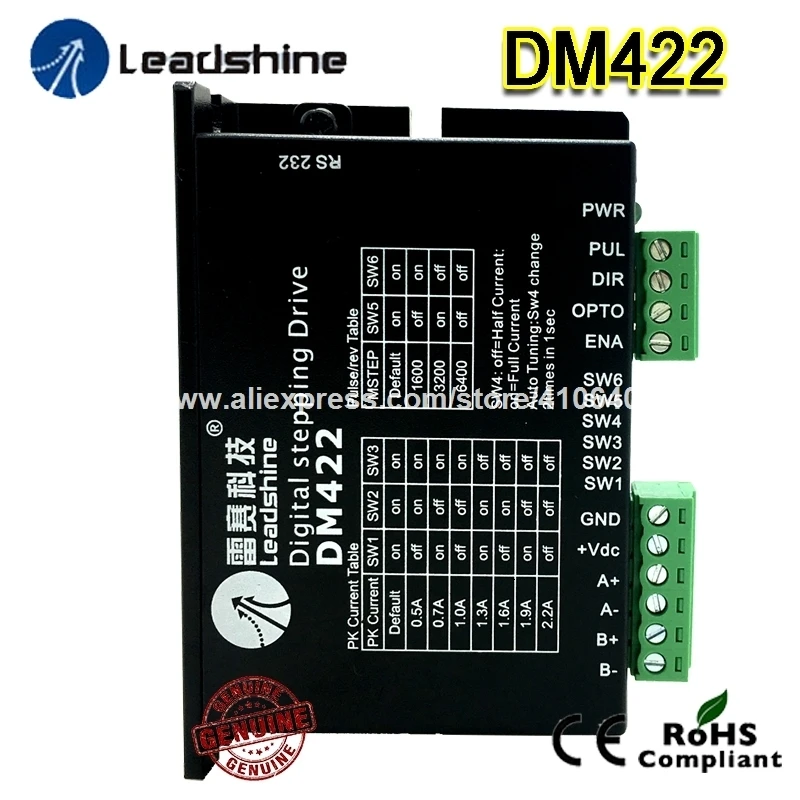 DM422 Leadshine 2 фазы шаговый привод Max 36 В DC 0,5 до 2,2 соответствия с Nema 14 NEMA 15 и NEMA 17 шаговый двигатель
