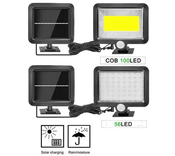 

Smart Solar Light PIR Motion Sensor Waterpprof 60LED 1300lm Signal lighting show 5 Working mode control use Remote Outdoor Wall