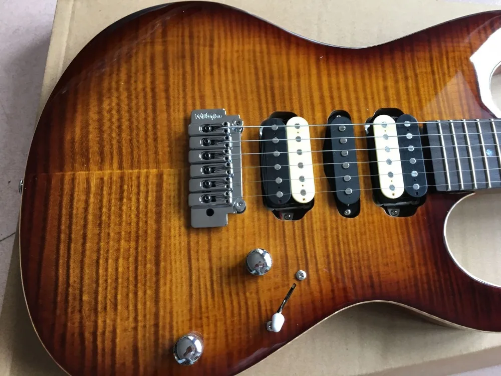 Высокое качество 6 струн электрогитара, палисандр гриф gitaar, тигровый клен Топ гитара ra. Реальные фотографии
