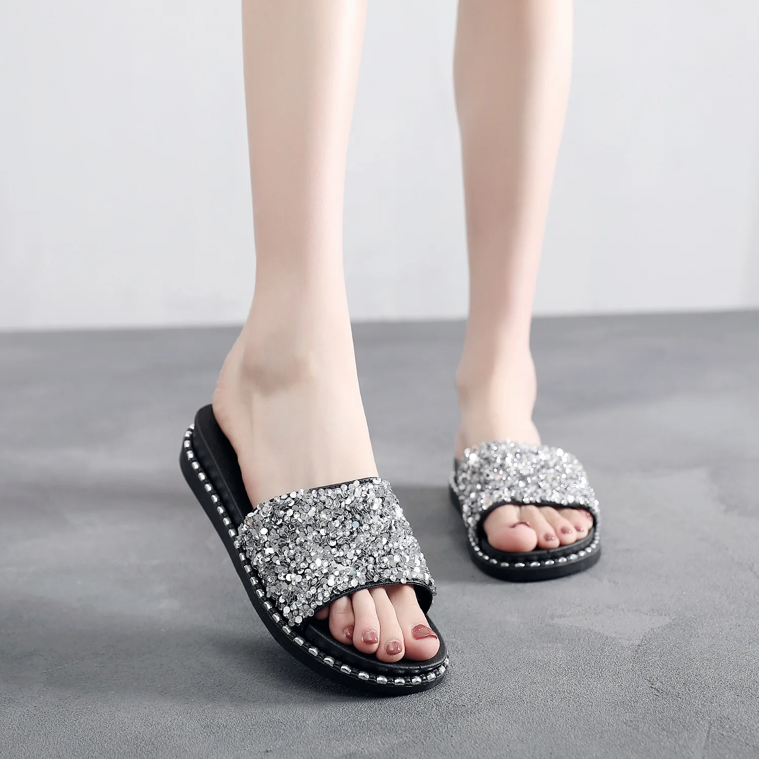 

Slipper Women's Korean-style 2019 Summer New Style Fashion Outer Wear Online Celebrity Sandals CHIC Flat Sandals Beach Slippers