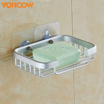 

Free Nail Kitchen Soap Holder Suction Up White Box Wall Mounted Hanging Stainless Shower Steel Dish Home New GEW000H 3