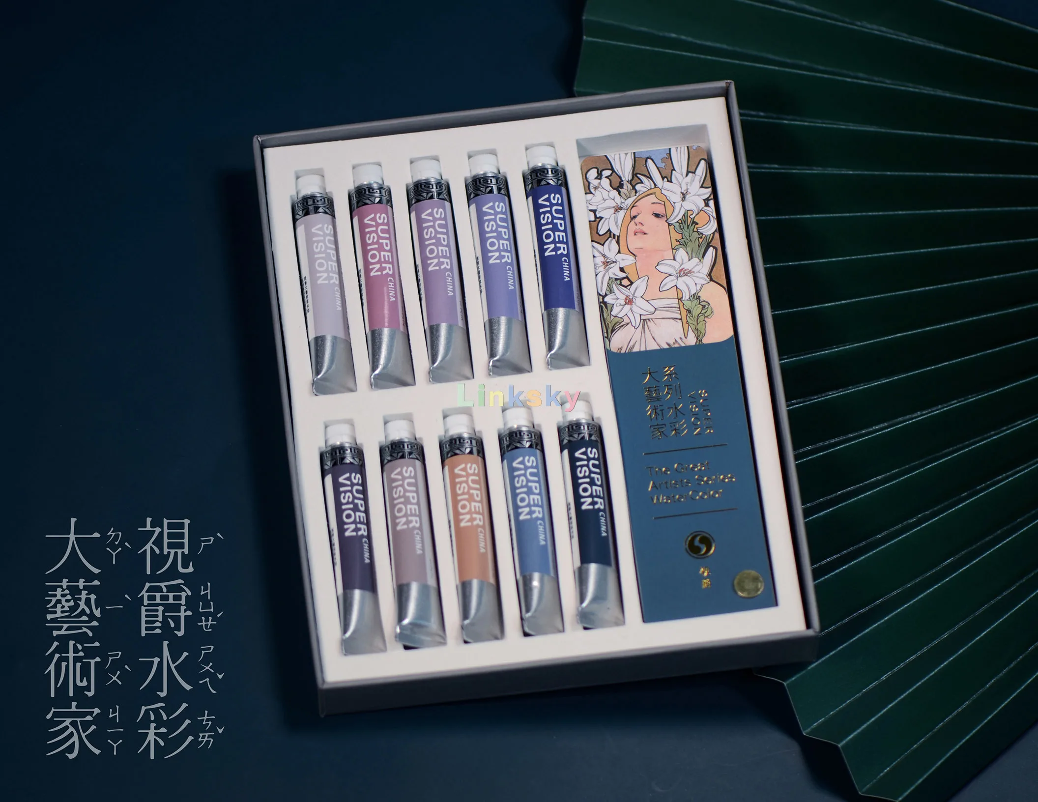SUPERVISION 不透明水彩 10色×5箱セット 大藝術家系列 北斎等 SUPERVISION 不透明水彩 10色×5箱セット 大藝術家系列 北斎等