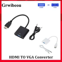 Grwibeou cavo adattatore da HDMI a VGA adattatore da maschio a femmina convertitore da HDMI a VGA 1080P Audio da digitale ad analogico per Tablet