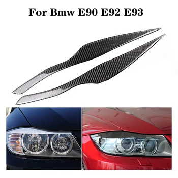 

2 PCS Car Carbon Fiber Sticker For BMW 3 Series E90 E91 2006 2007 2008 2009 2010 2011 Headlight Eyebrow Eyelid Cover Decor Strim