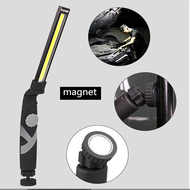 

Portable Foldable COB LED Work Light 360 Degree Rotation Dimming Magnetic Work Light Service Lamp Emergency Light