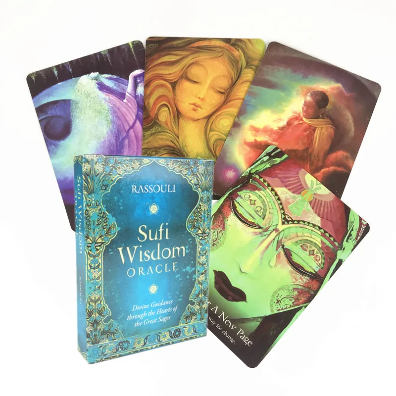 Sufi Wisdom Oracle Tarot Cards Creative Full English Tarot Game Card With PDF Guidebook Friend Party Entertainment Poker creative hollow wire mesh business card holder display stand name card holder shelf for cards organizers office desk organizers