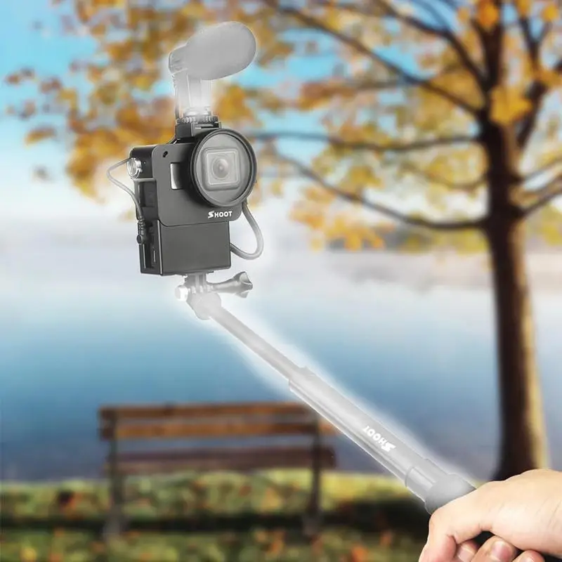 Защитный чехол Vlog Cage для GoPro Hero 7 6 5 крепление для микрофона Vlogging корпус Корпус рамка чехол Холодный башмак с УФ