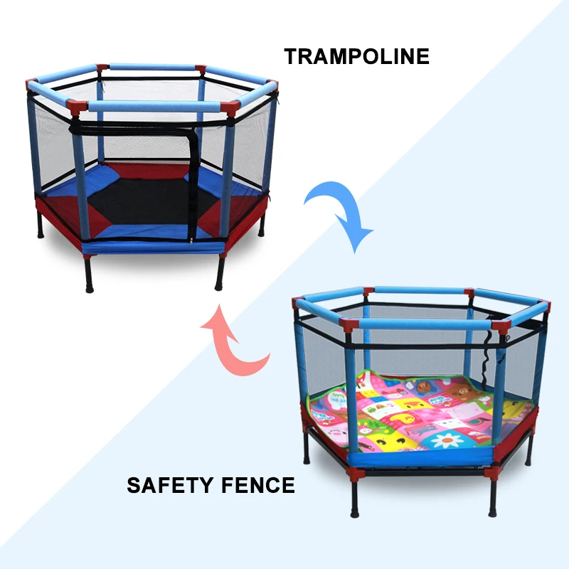 IMBABY Clearance Price Sports Trampolines Indoor Trampoline Safety for Children with Protective Net Pokes Elastic Bed | Спорт и