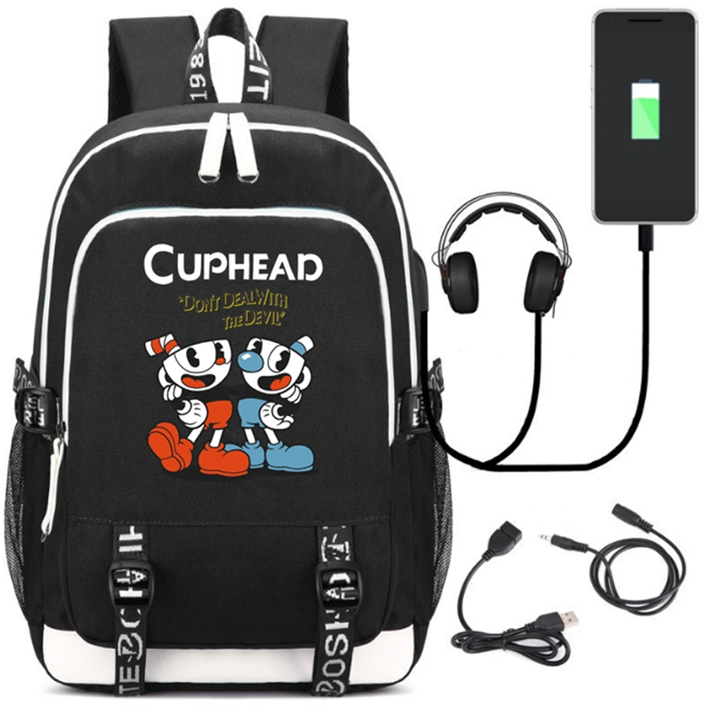 Рюкзак для девочек и мальчиков-подростков, Mochila Mugman, рюкзак для студентов с зарядкой через USB, сумка на плечо, дорожная школьная сумка, повседневный рюкзак для ноутбука