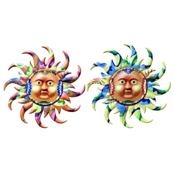 

15.7 Inch Metal Sun Wall Hanging Celestial Wall Tapestry Hippie Wall Carpets Dorm Decor Psychedelic Tapestry