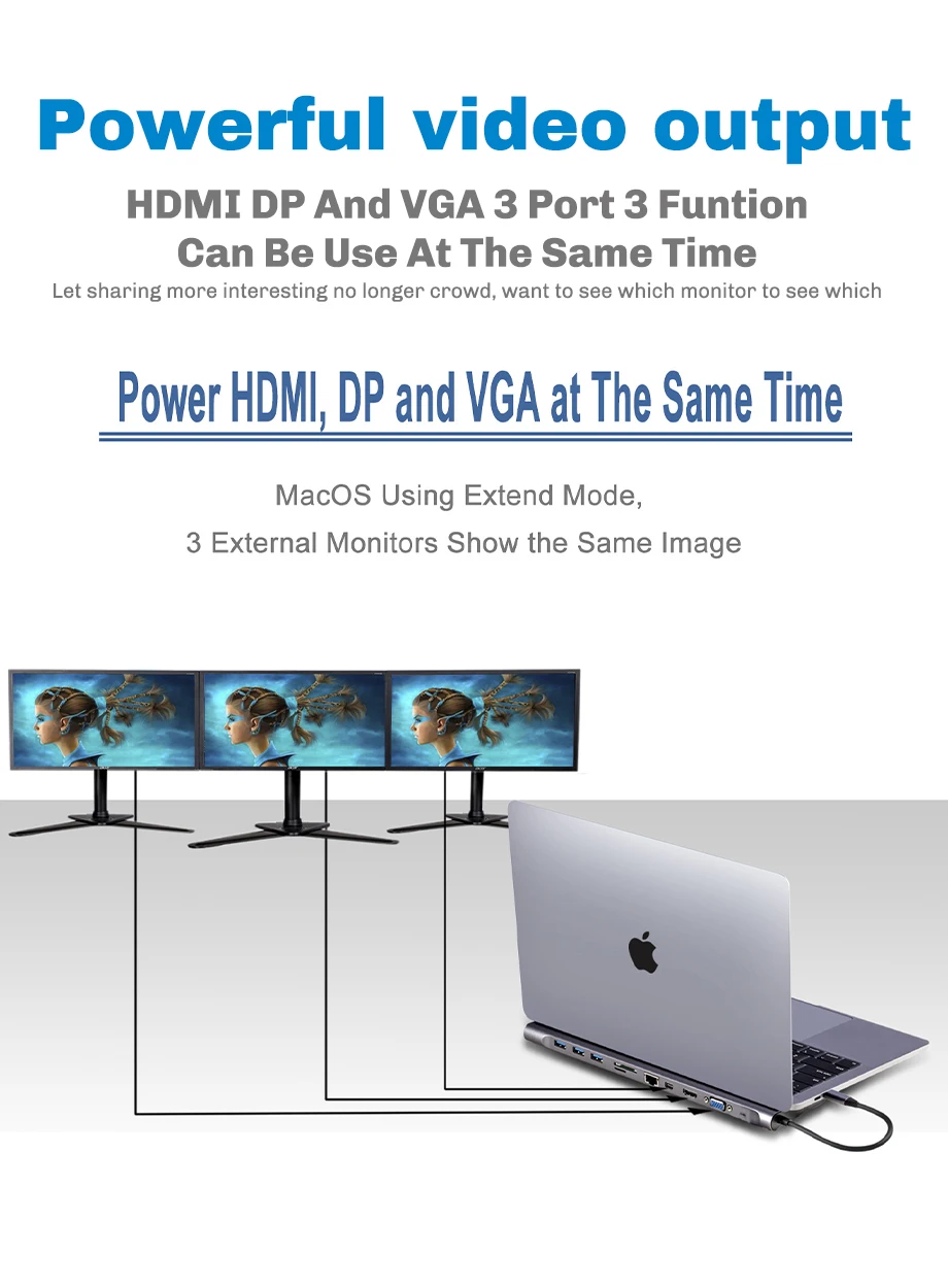 USB C док-станция type C концентратор для MacBook Pro док-разветвитель HDMI адаптер USB C концентратор USB 3,0 RJ45 VGA 3,5 AUX Jack USB C док-станция
