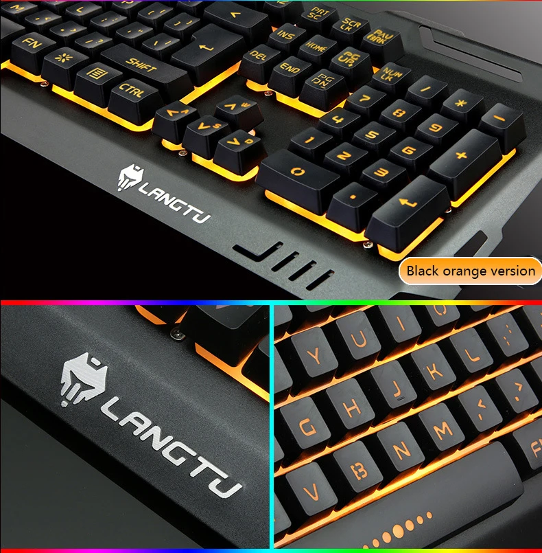 Набор игровой клавиатуры с 104 клавишами проводная USB клавиатура подсветкой RGB для