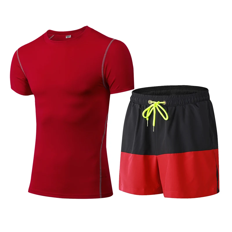 Yuerlian XXL компрессионные колготки для фитнеса набор быстросохнущая спортивная одежда костюм футболка для спортзала шорты спортивный костюм для мужчин спортивный костюм для бега