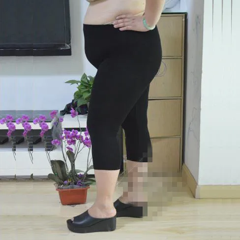 Pantalon femme Для женщин брюки летнее платье в стиле "Ретро", большой Размеры 8XL леггинсы для детей из вискозного волокна, Капри пикантные посылка черные обтягивающие штаны длиной до щиколотки J703