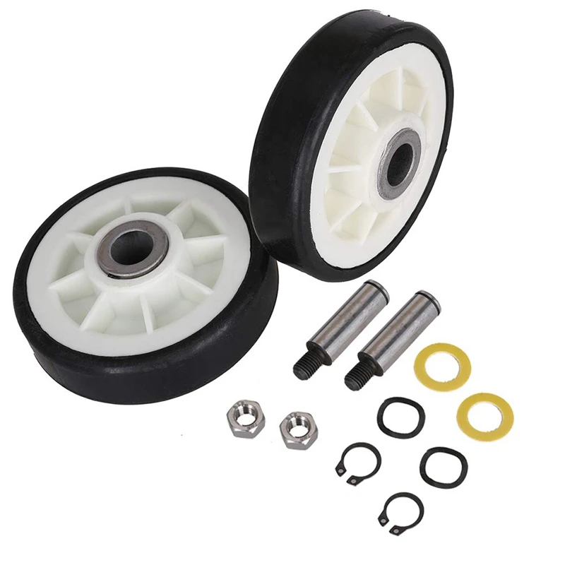 

2PCS Dryer Drum Support Roller and Shaft for 303373, 12051541, ER303373K, 303373K