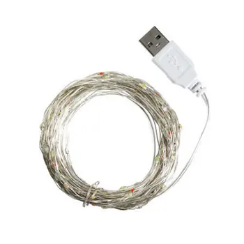 

10m 100 Led Holiday Light String Usb With Remote Control Light String Silver Line Light String Christmas Decoration Small Lights