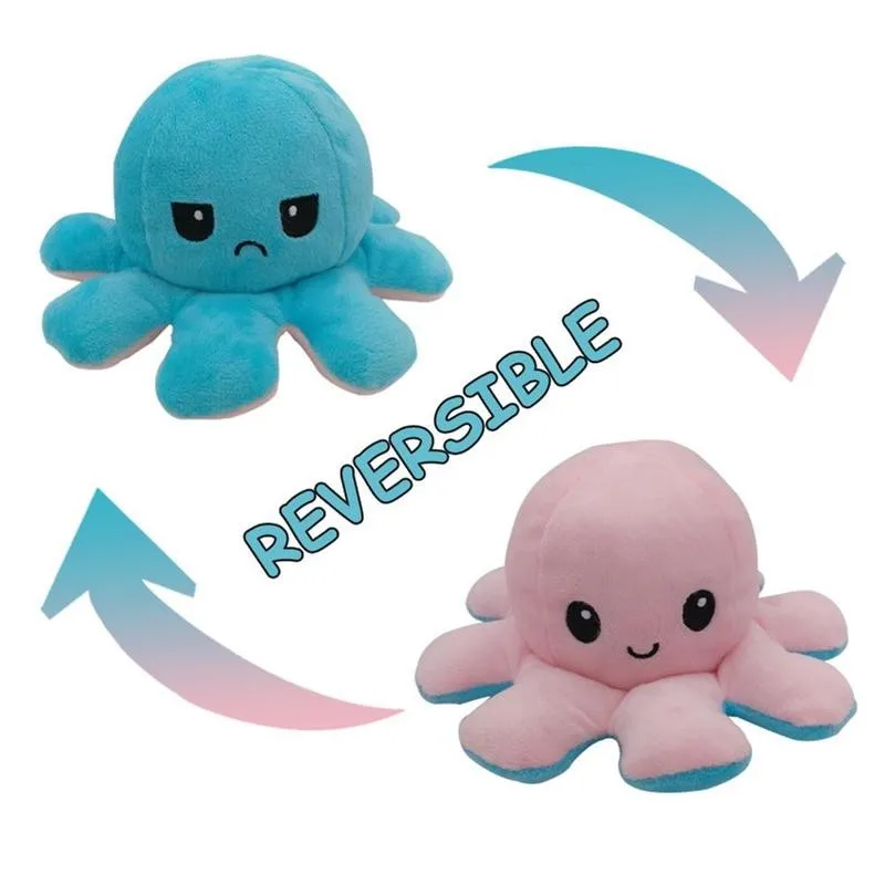

12 Colors Octopus Pillow Stuffed Toy Dolls Soft Simulation Reversible Octopus Plush Doll Cute Children Kids Toys Home Decoration