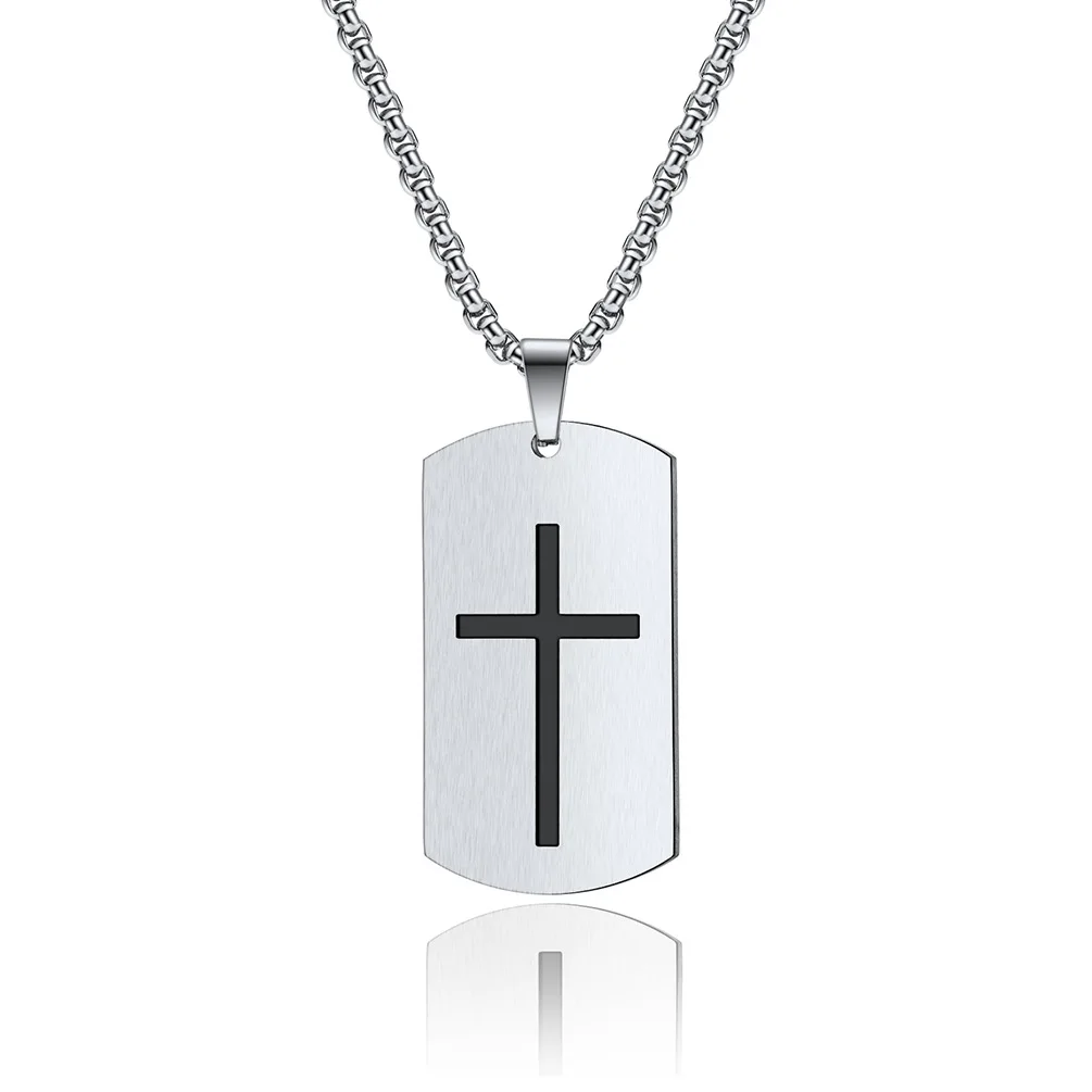 Dog Tags Bible Verses Dog Tag Cross Necklaces Necklace Dogtag