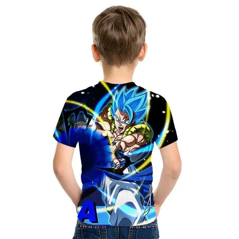 Детская футболка с изображением дракона и шарика Z goku Saiyan, Детская футболка с 3D-принтом, Детская футболка, модная футболка для мужчин и девочек