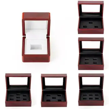 

Wooden Display Box Case for World Series Cup Championship Ring 1/3/4/5/holes