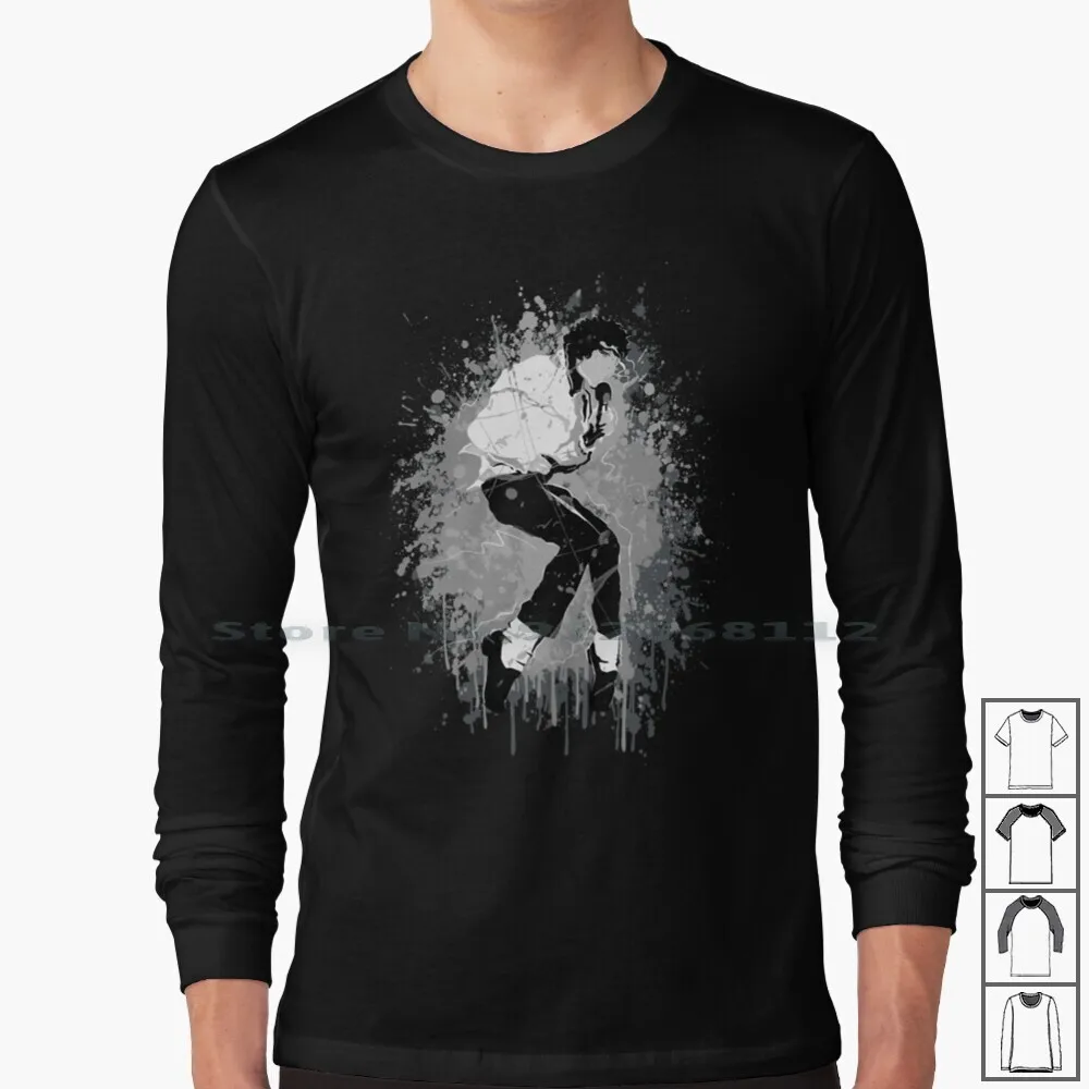 Toe Stand-Splatter Black ( Michael Jackson) Maglietta A Maniche Lunghe Bad Dirty Diana Michael Jackson King Of Pop Moonwalk Crown