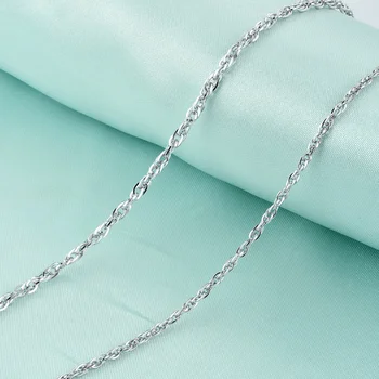 

Wholesale Accessory for Women Sterling Silver Necklace Rope Chain S925 Silver Clavicle White Gold Necklace 18 inches CHDL037