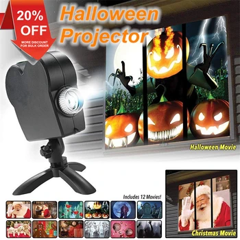 

Wholesale Window Projector Halloween Christmas Holiday Decoration Movie Projector Holiday Lighting Projector for Hallowmas Xmas