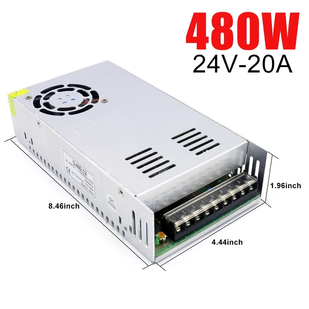 Ac-dc трансформатор освещения AC 110V 220V к DC 24V Импульсный блок питания адаптер 2A 3A 5A 10A 15A 20A 30A светодиодный драйвер полосы света - Цвет: 20A 480W