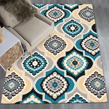 Марокканский стиль геометрический цветочный 3D ковер спальня гостиная кристалл бархат Печатный цифровой ползающий коврик нескользящий ковер для фойе