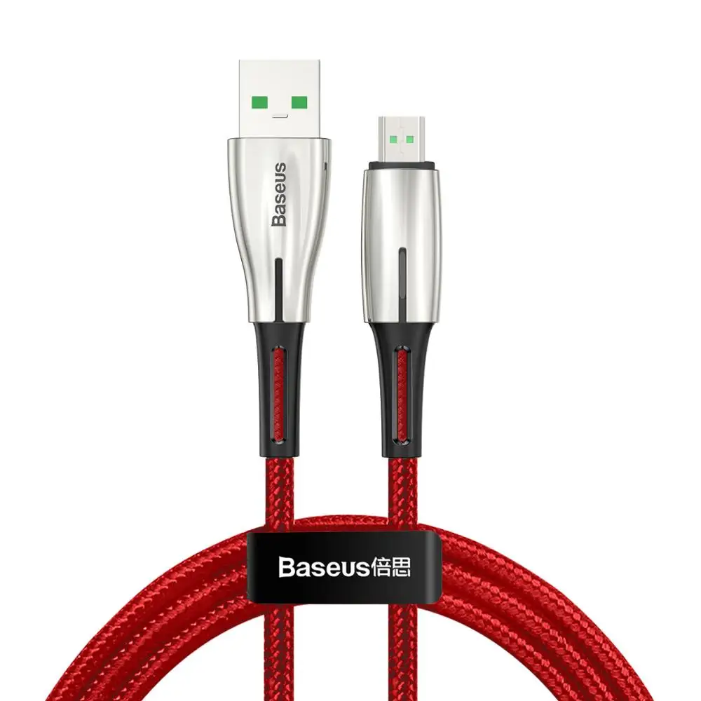 Baseus USB Micro кабель Поддержка VOOC 4A флэш-зарядка для OPPO 2A Зарядка для samsung Xiaomi Redmi зарядное устройство Micro USB шнур - Название цвета: Red 2M