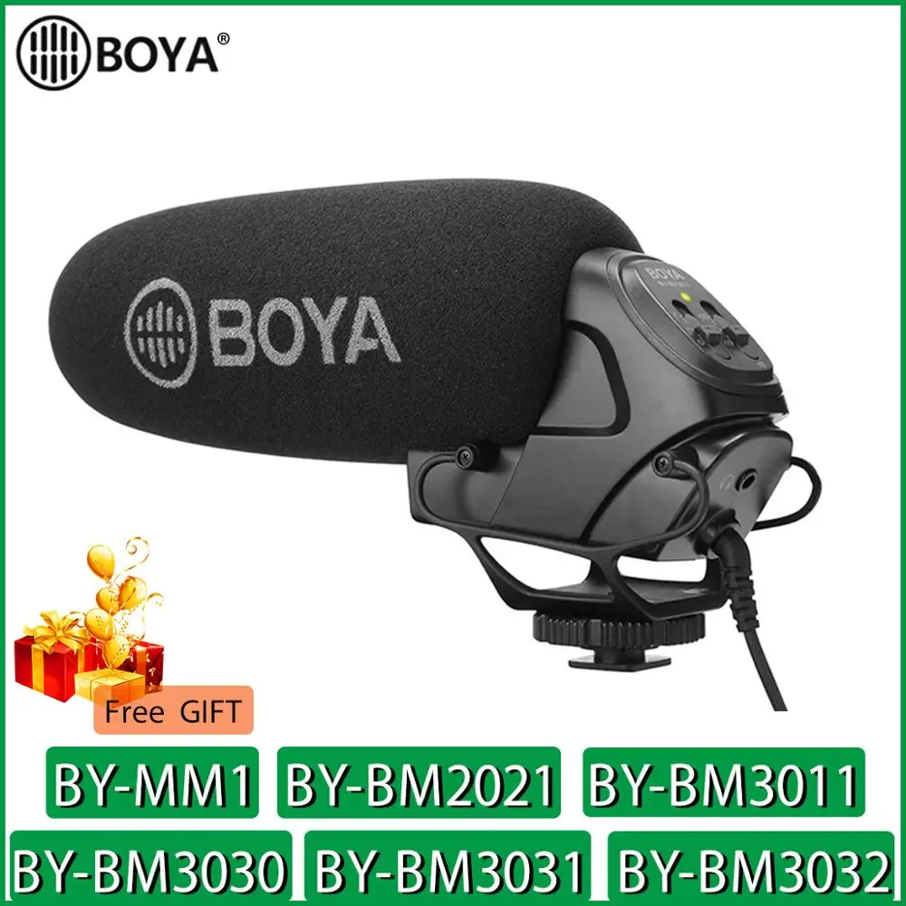 Микрофон BOYA BY-MM1 BY-BM2021 BY-BM3011 BY-BM3030 BY-BM3031 BY-BM3032 для видеокамер Canon Nikon Sony DSLR |